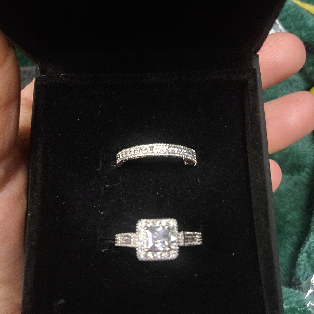 Beautiful princess cut wedding set